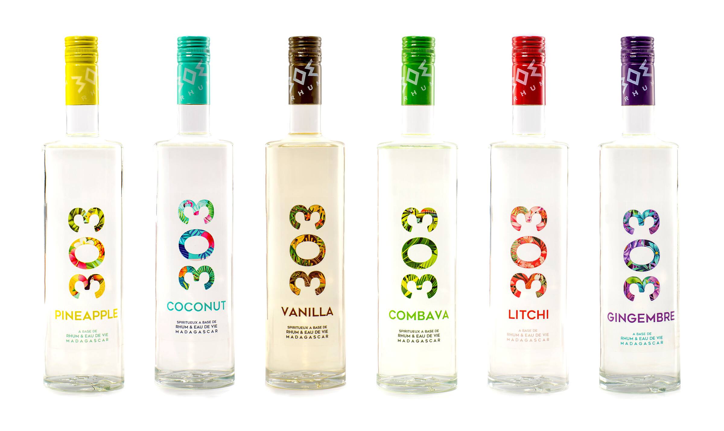 Les six Infused : Pineapple, Coconut, Vanilla, Combava, Litchi, Gingembre