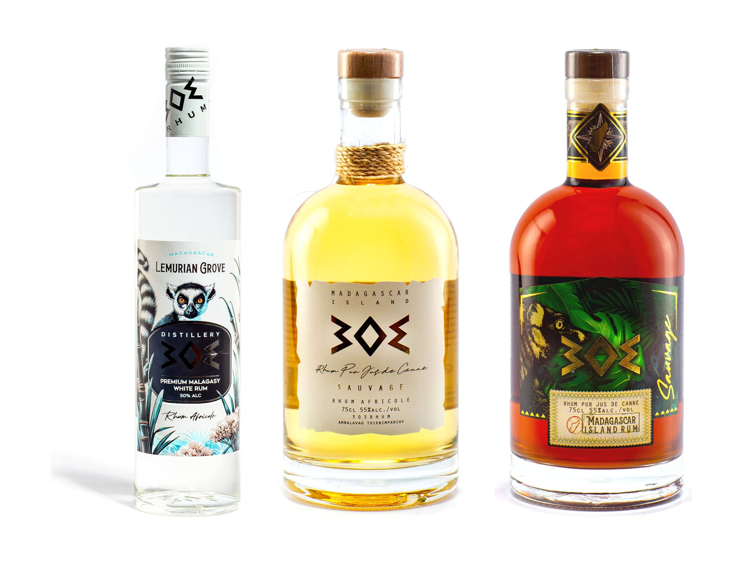 Les trois pur jus de canne : Lemurian Grove, Sauvage Gold et Sauvage Intense